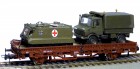 66492 Roco Flat car loaded with M113 ambulance and  Unimog U1300L of German Bundeswehr